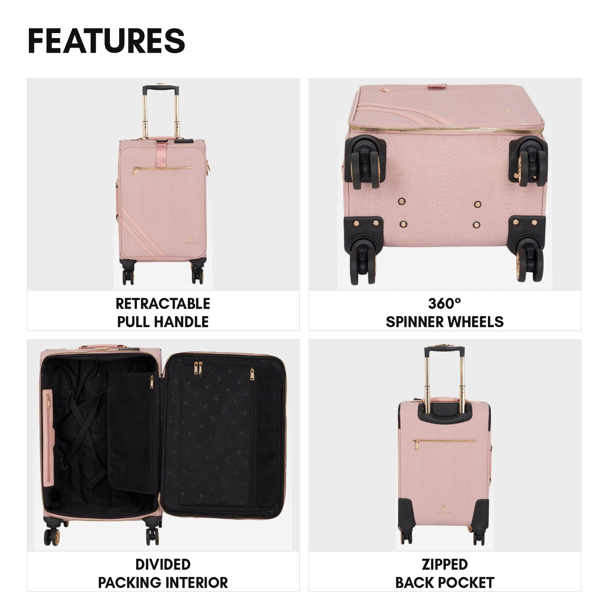 Signature Carry-On in Pink - features