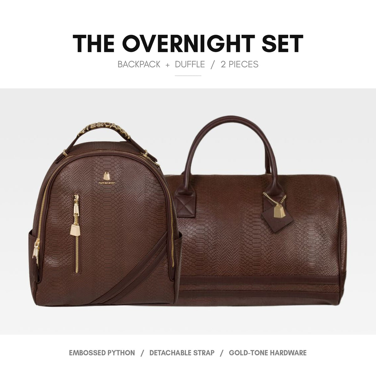 Signature Overnight Travel Set in Chocolate - the set