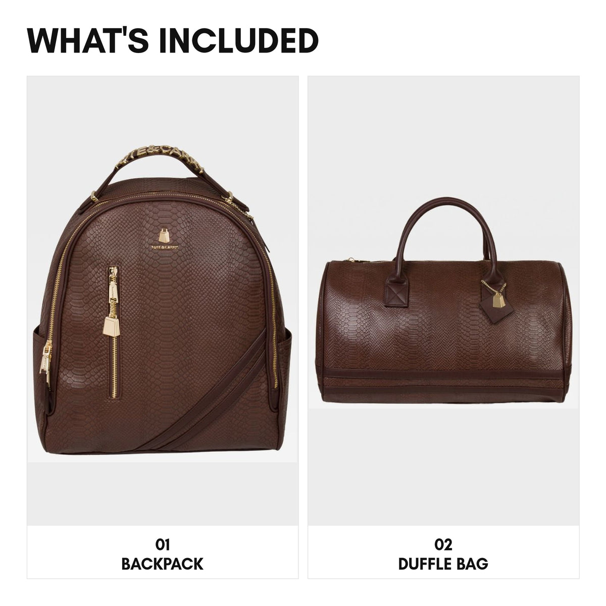 Signature Overnight Travel Set in Chocolate - what's included