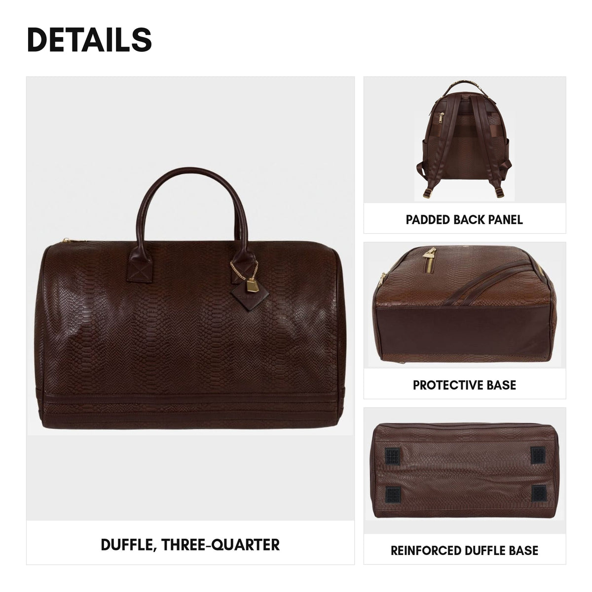 Signature Overnight Travel Set in Chocolate - details