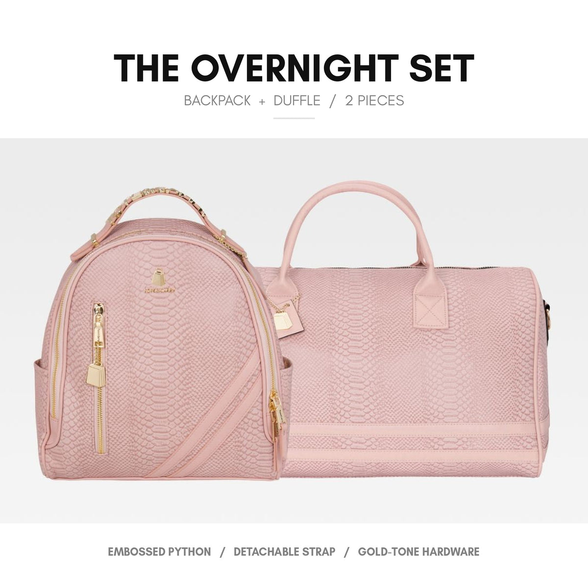 Signature Overnight Travel Set in Pink - the set