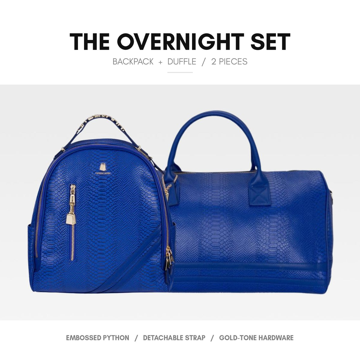 Signature Overnight Travel Set in Royal Blue - the set