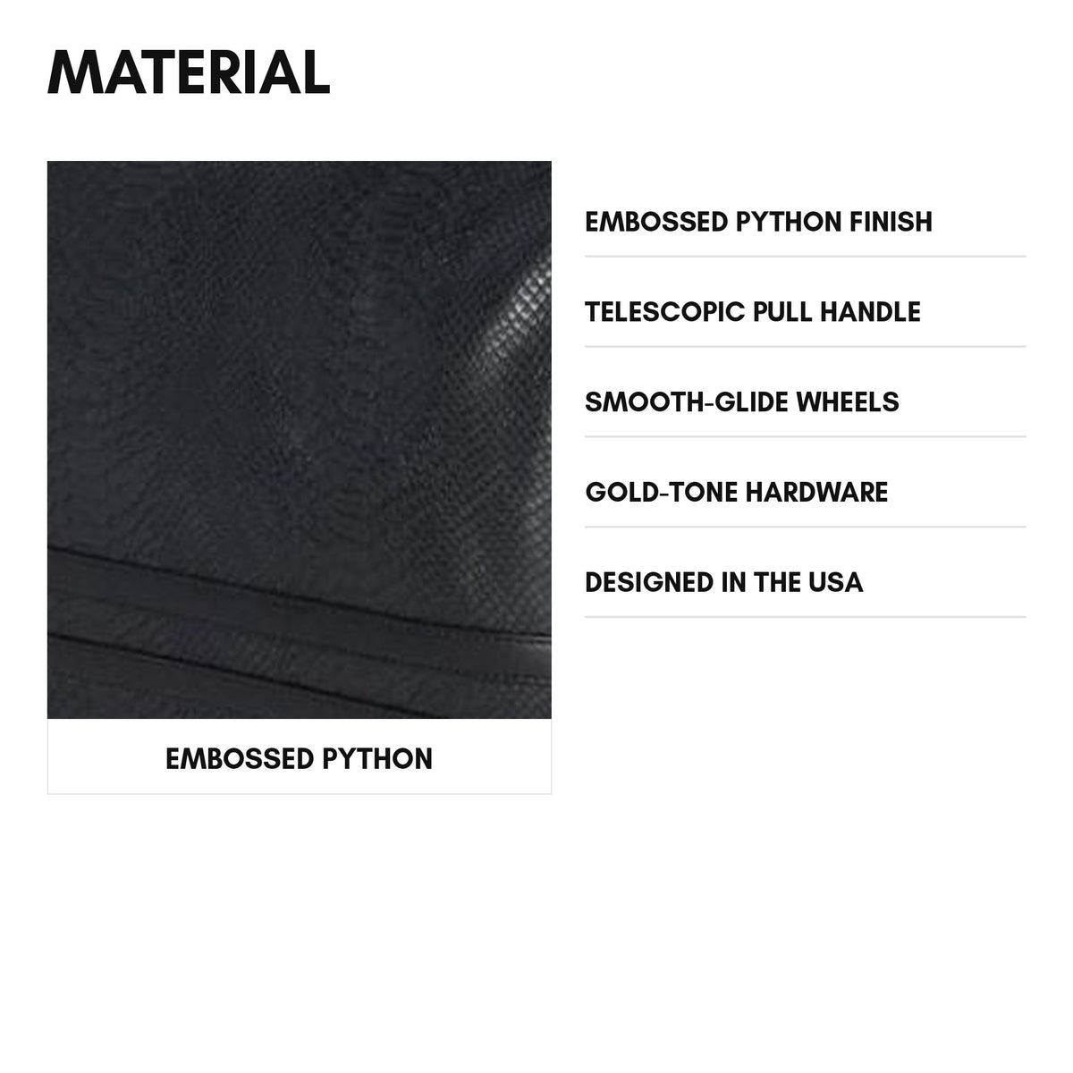 Signature Traveler Rolling Duffle Set in Black - material