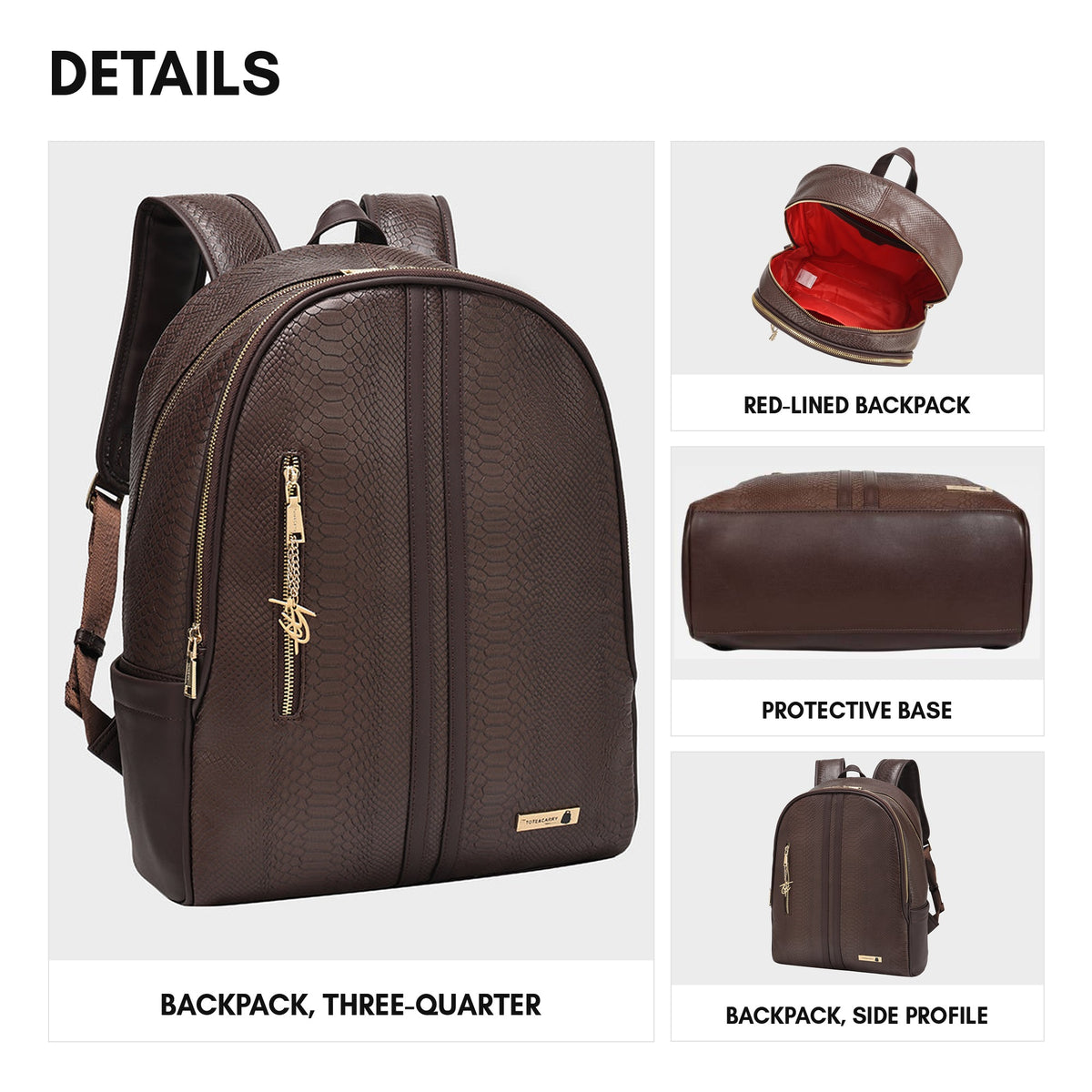 Signature Traveler Rolling Duffle Set in Chocolate - details