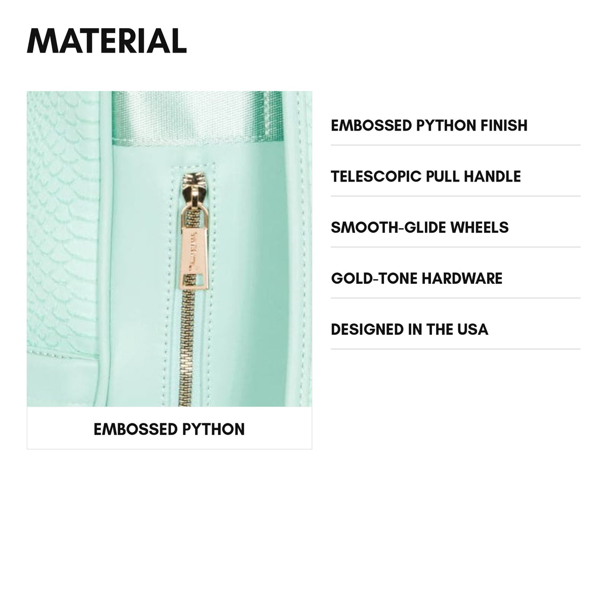 Signature Traveler Rolling Duffle Set in Mint - material