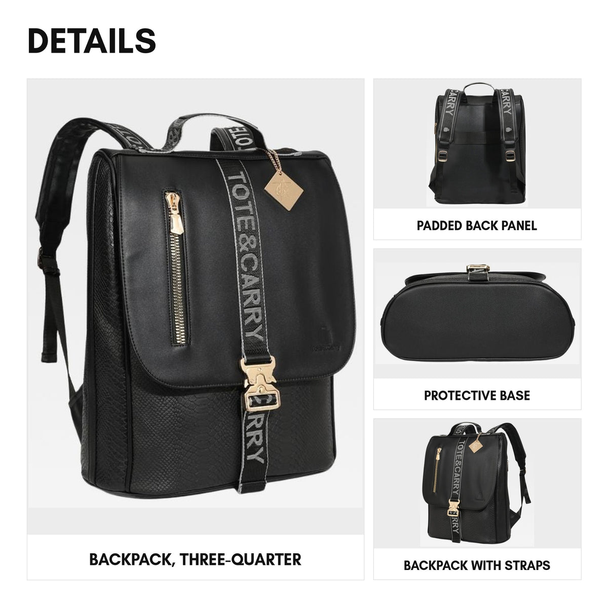 Signature Urban Rolling Duffle Set in Black - details