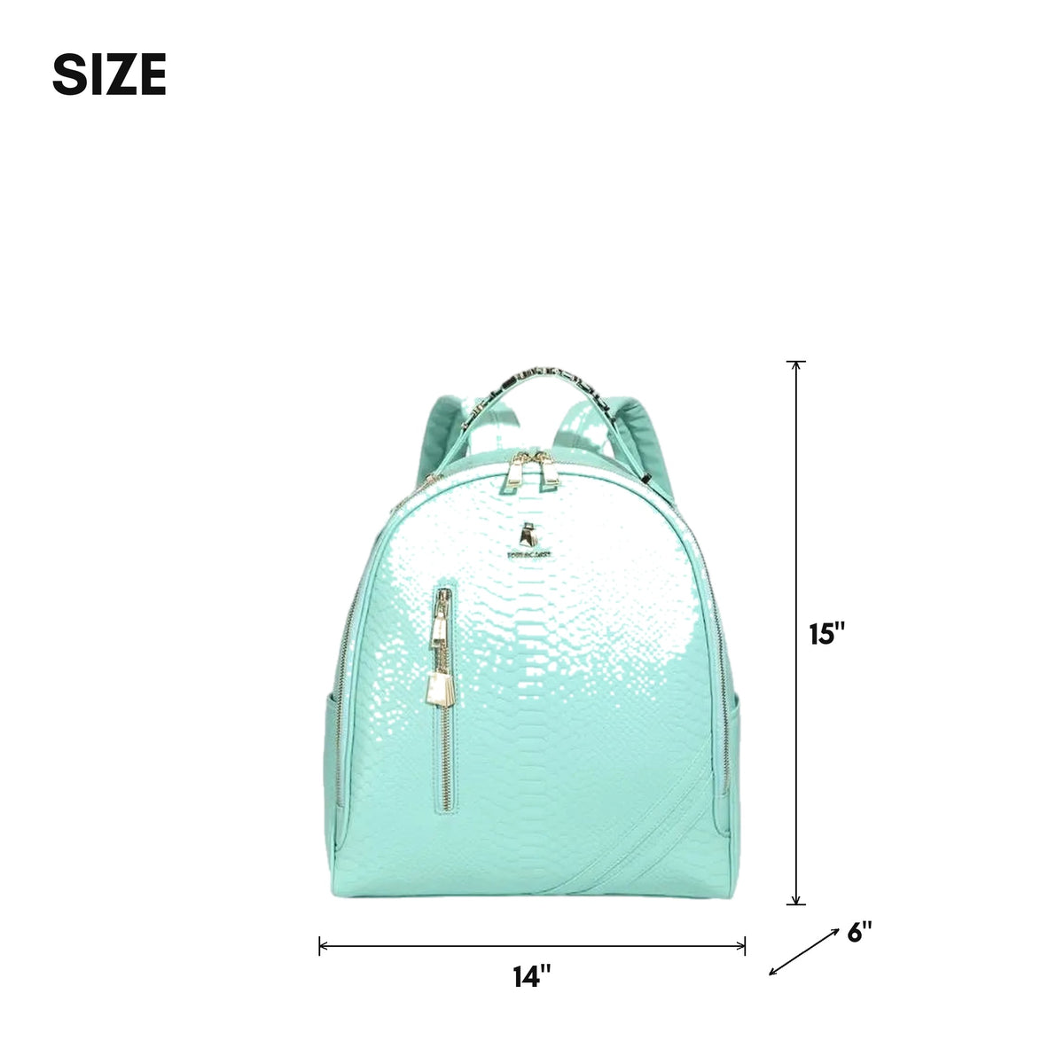 Signature Commuter Backpack in Mint - size, 15 x 14 x 6 inches