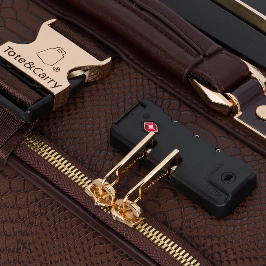 Chocolate Apollo 1 Faux Snakeskin Suitcase