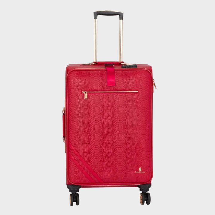 Red Apollo 1 Faux Snakeskin Suitcase