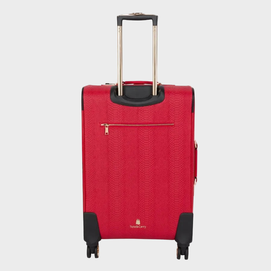Red Apollo 1 Faux Snakeskin Suitcase