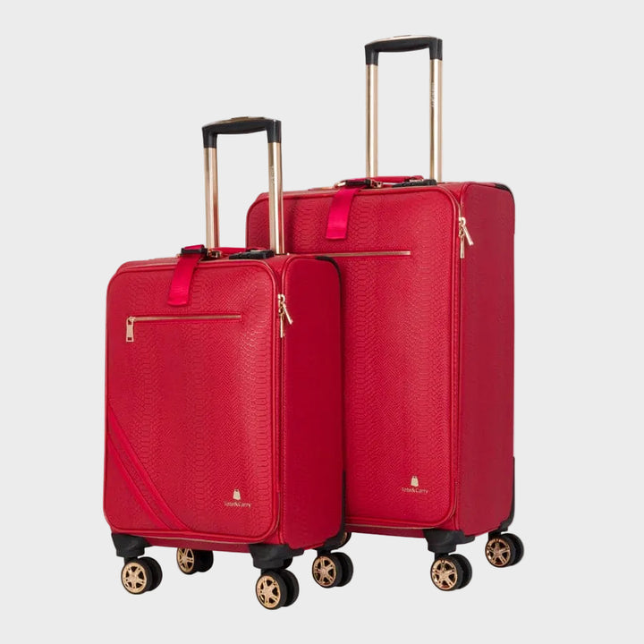 Red Apollo 1 Faux Snakeskin Suitcase