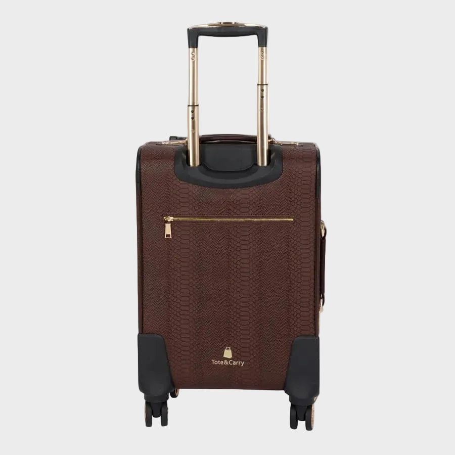 Chocolate Apollo 1 Faux Snakeskin Suitcase