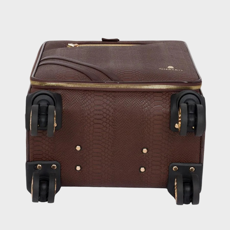Chocolate Apollo 1 Faux Snakeskin Suitcase