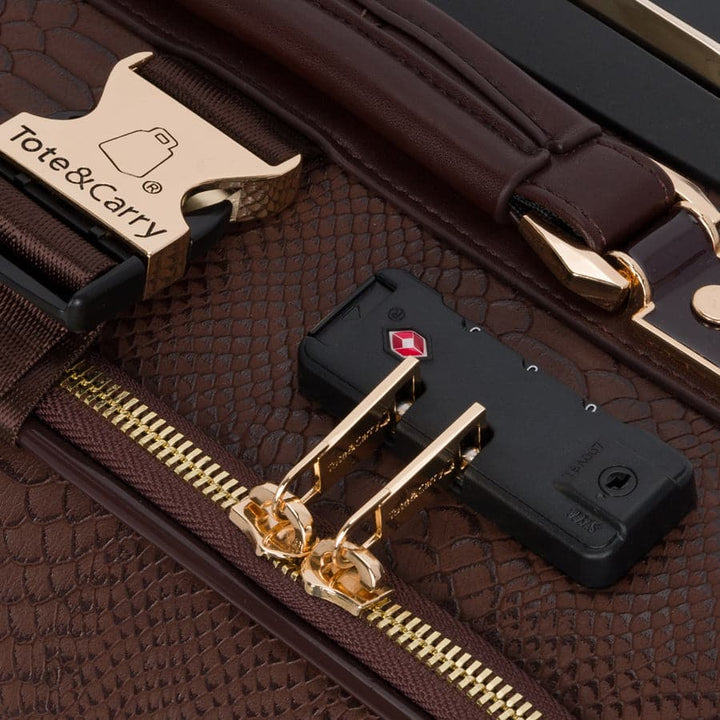 Chocolate Apollo 1 Faux Snakeskin Suitcase