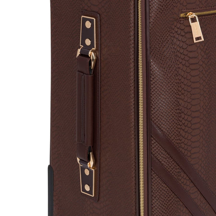 Chocolate Apollo 1 Faux Snakeskin Suitcase