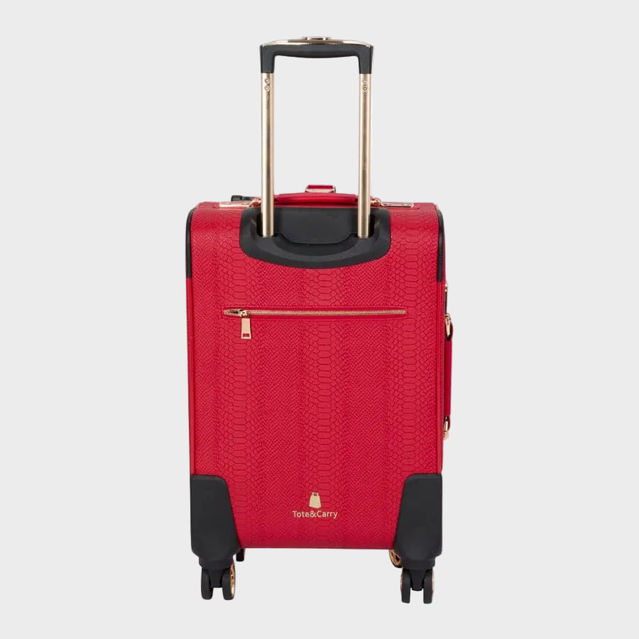 Red Apollo 1 Faux Snakeskin Suitcase