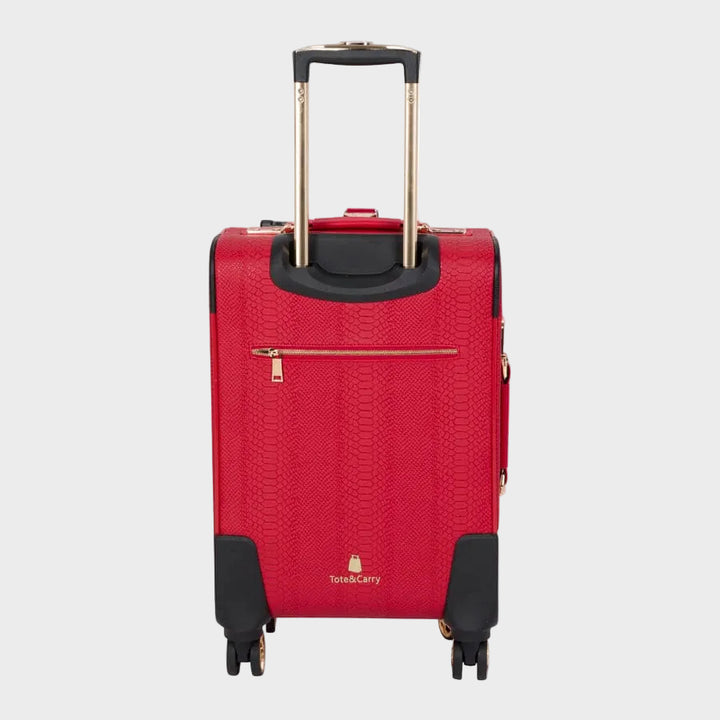 Red Apollo 1 Faux Snakeskin Suitcase