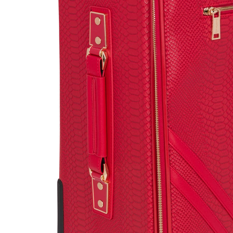 Red Apollo 1 Faux Snakeskin Suitcase
