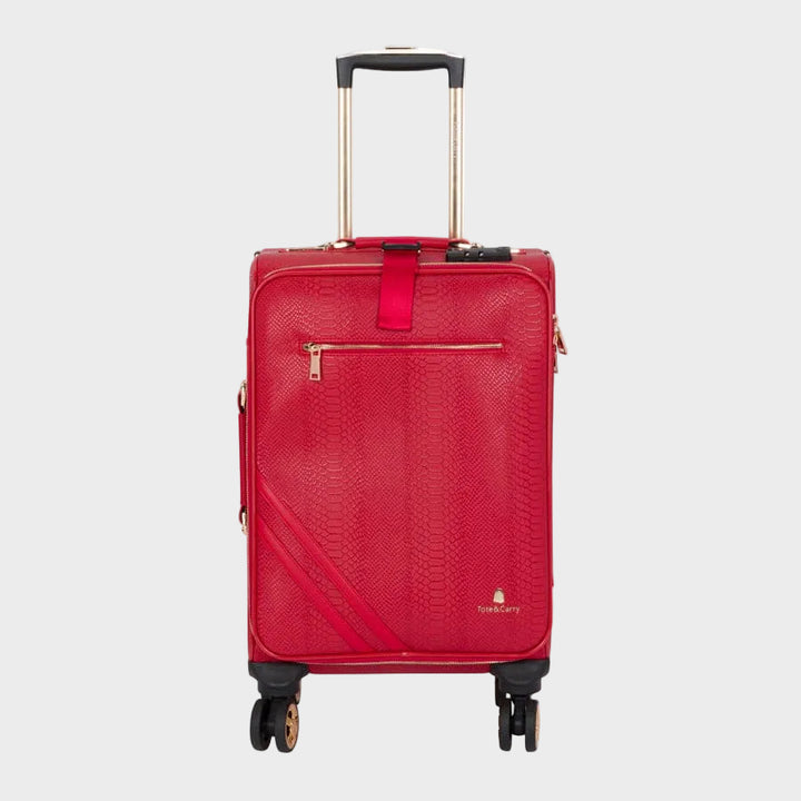 Red Apollo 1 Faux Snakeskin Suitcase