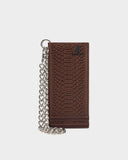 Signature Chain Wallet in Chocolate