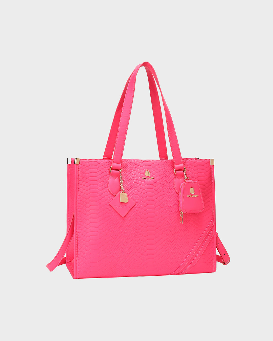 Signature City Tote Bag in Neon Pink