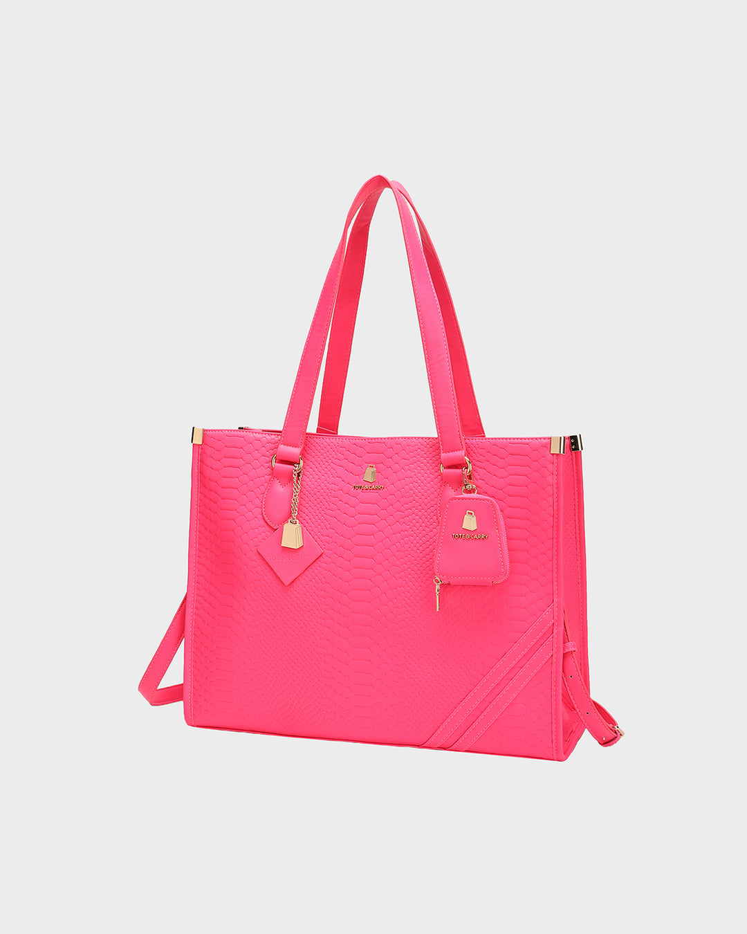 Signature City Tote Bag in Neon Pink