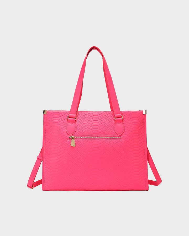 Signature City Tote Bag in Neon Pink