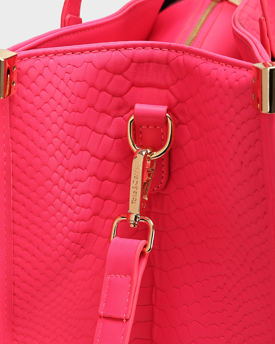 Signature City Tote Bag in Neon Pink