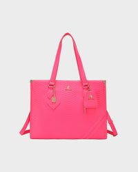 Signature City Tote Bag in Neon Pink