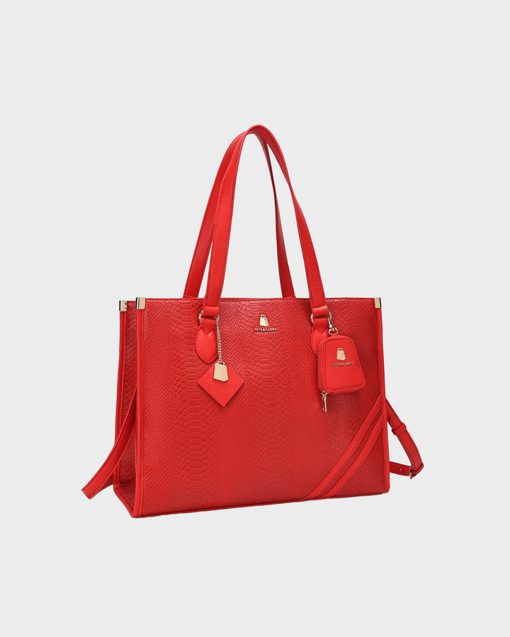 Signature City Tote Bag in Red