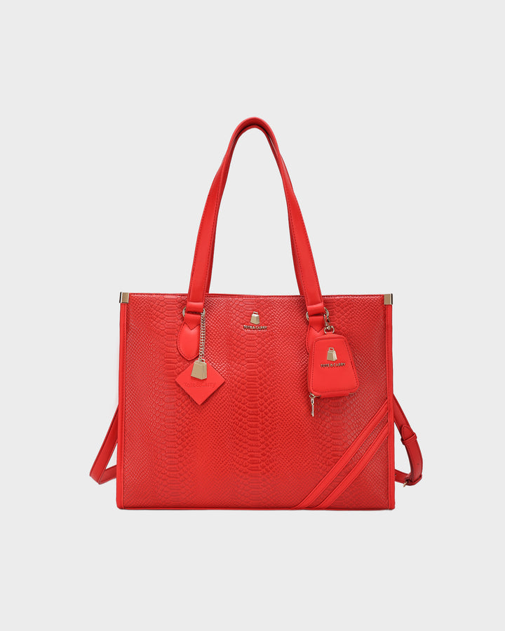 Signature City Tote Bag in Red