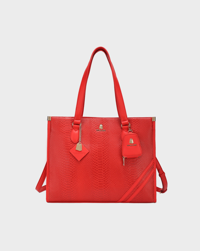 Signature City Tote Bag in Red