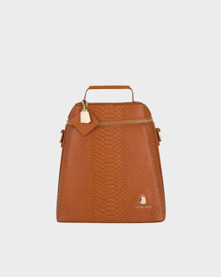 Signature Mini Backpack in Caramel