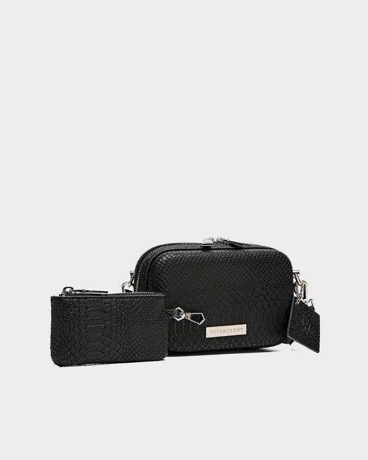 Apollo 1 Crossbody Messenger Bag in Black