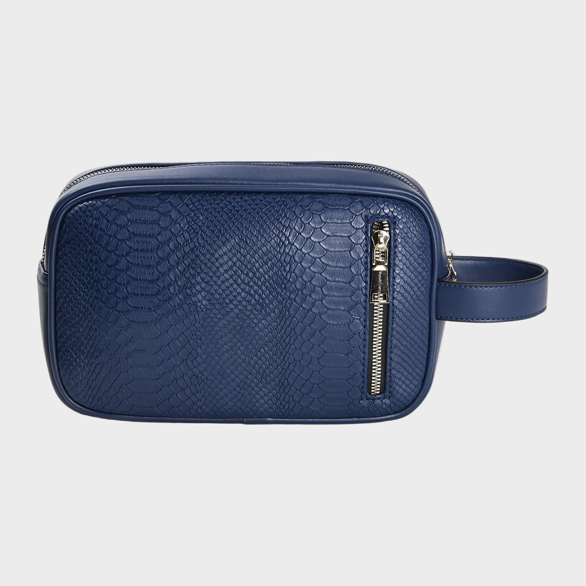 Navy Apollo 1 Faux Snakeskin Toiletry Bag