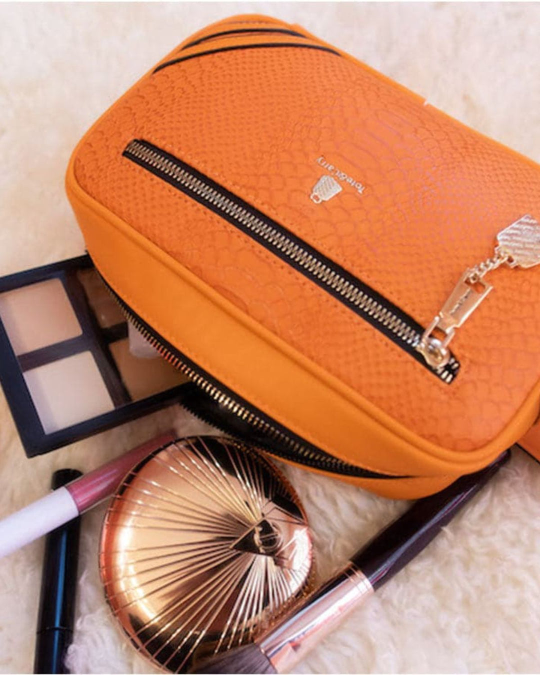 Signature Essential Toiletry Bag in Tangerine