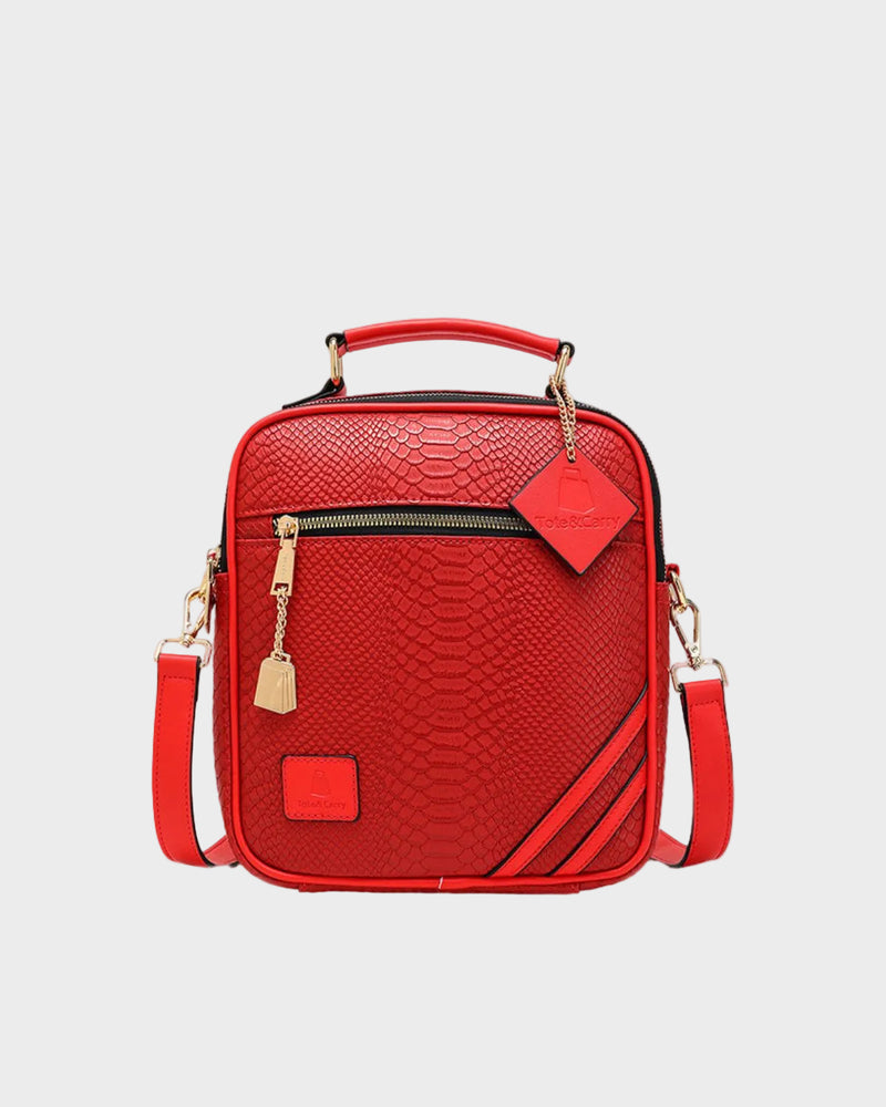 Signature Mini Messenger Bag in Red