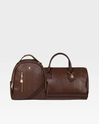 Signature Overnight Travel Set in Chocolate