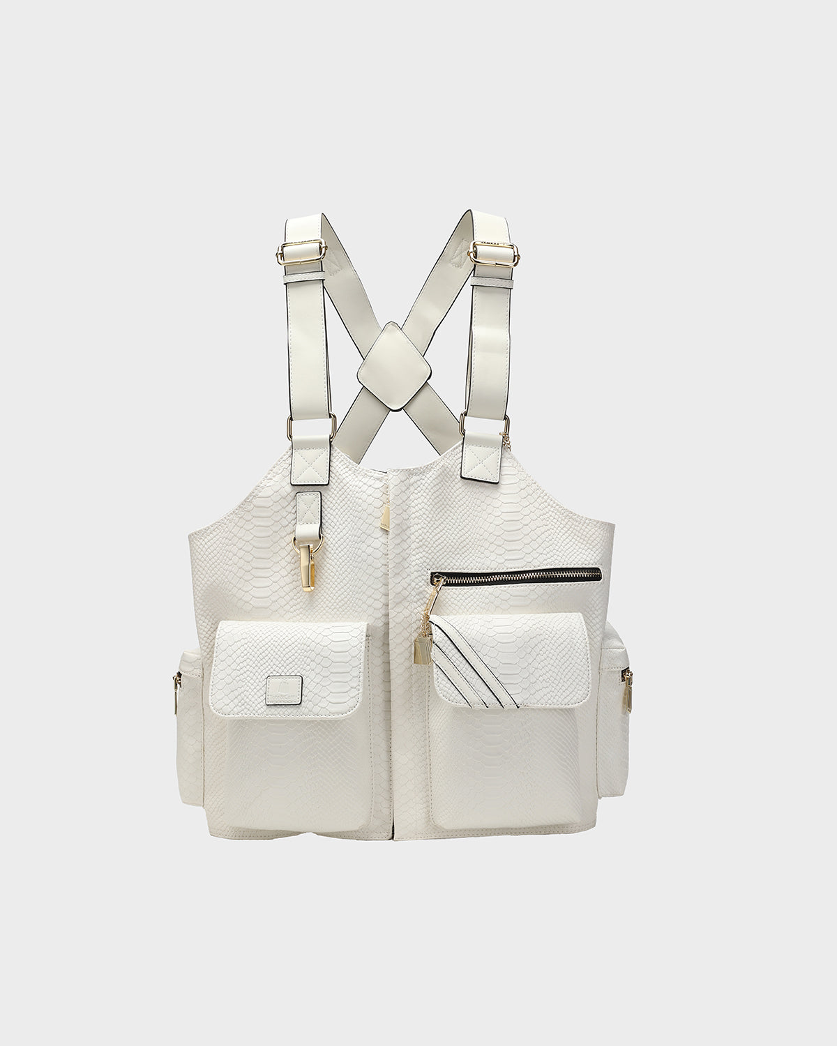 Tactical Leather Vest in White