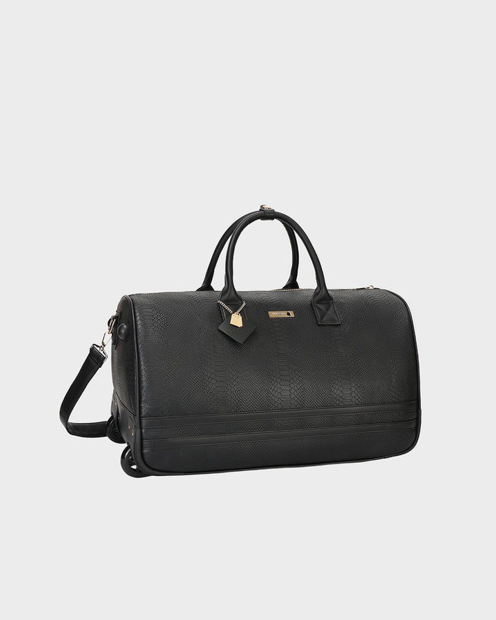 Signature Traveler Rolling Duffle in Black