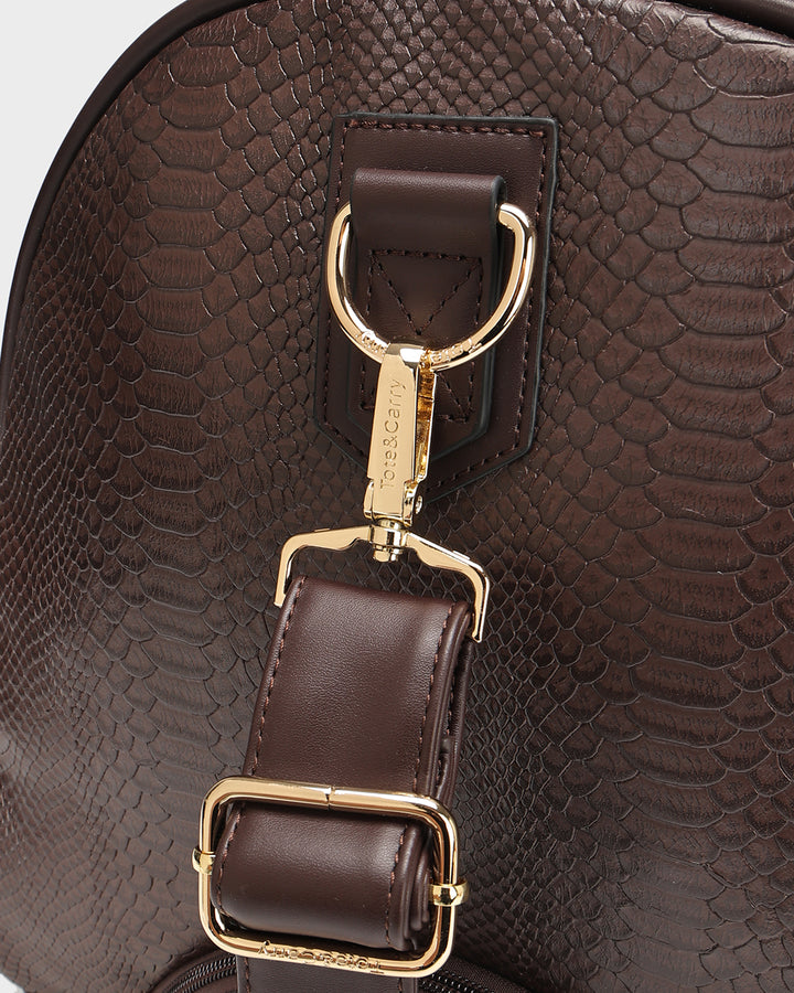 Signature Traveler Rolling Duffle in Chocolate