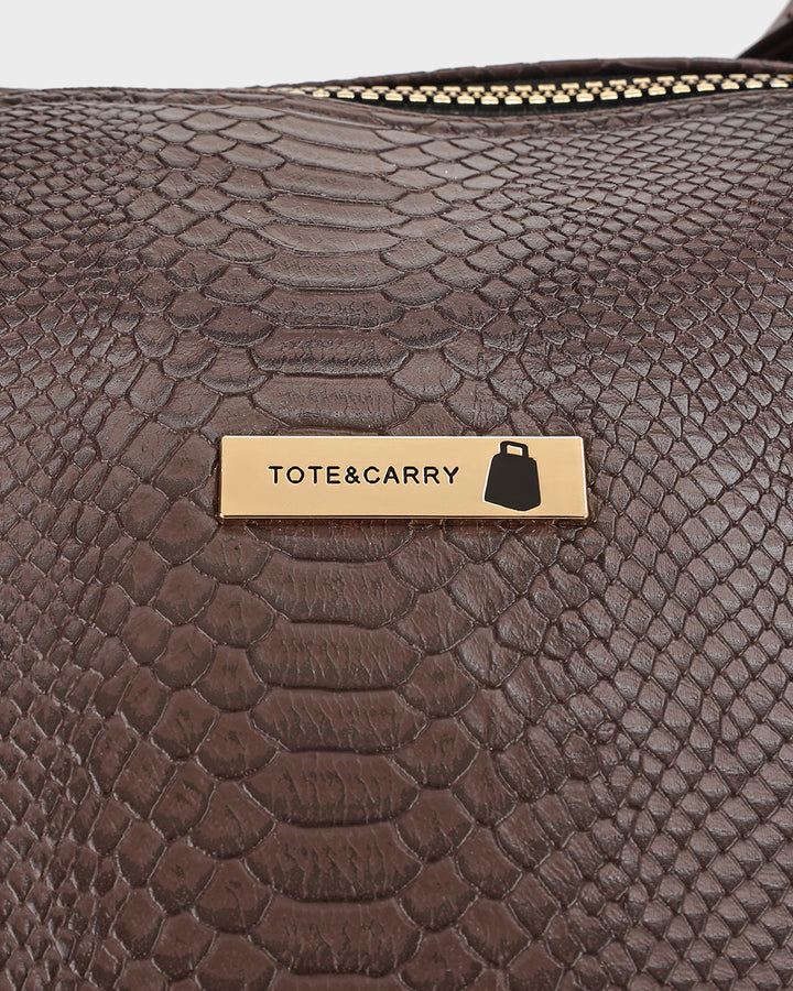 Signature Traveler Rolling Duffle in Chocolate