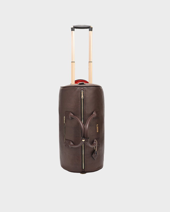 Signature Traveler Rolling Duffle in Chocolate