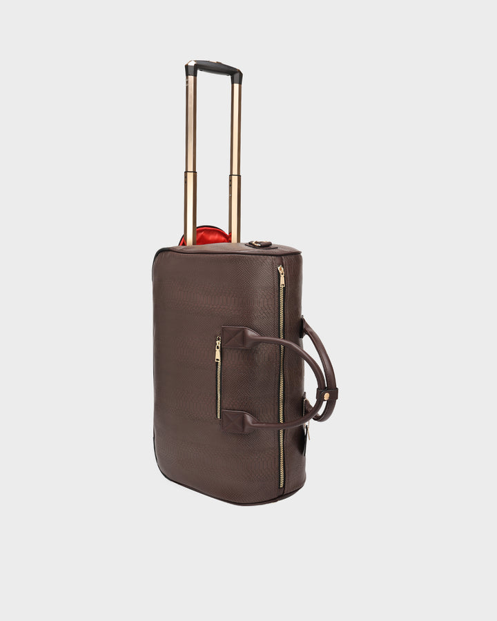 Signature Traveler Rolling Duffle in Chocolate