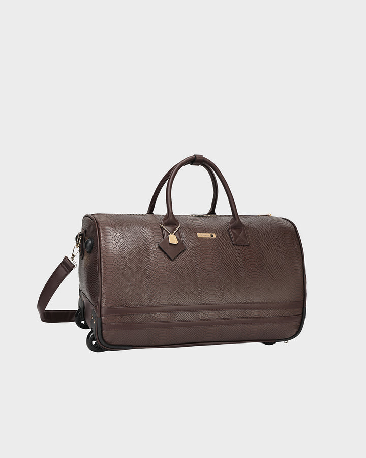 Signature Traveler Rolling Duffle in Chocolate
