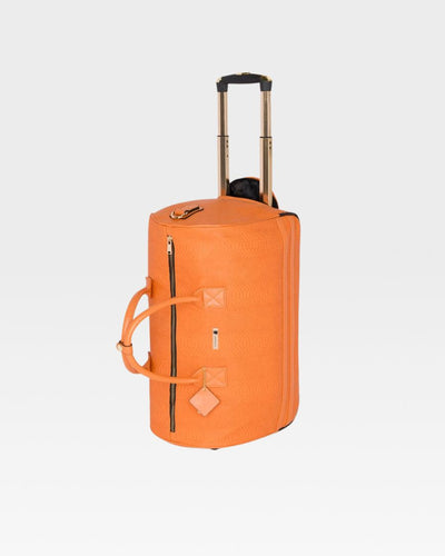 Signature Traveler Rolling Duffle in Tangerine