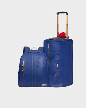 Signature Traveler Rolling Duffle Set in Royal Blue