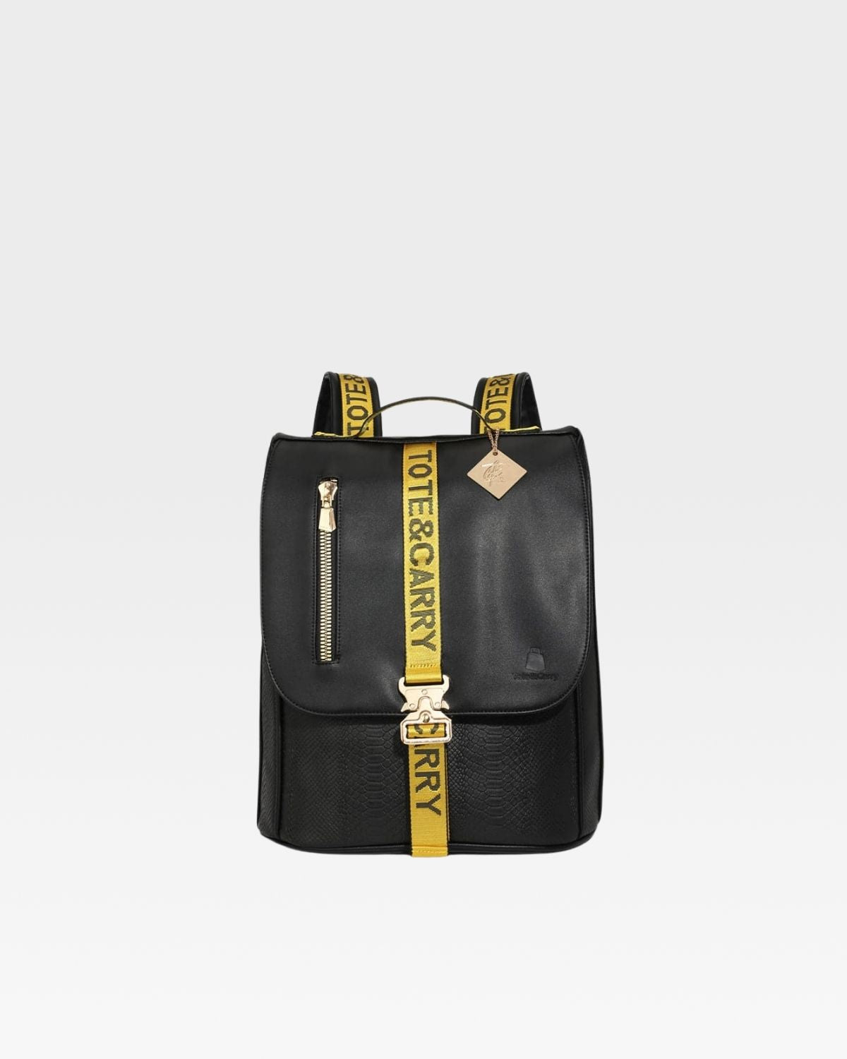 Caution Tape Backpack & Roller Duffle Set in Black and Yellow
