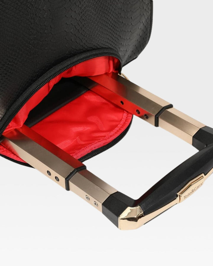 Caution Tape Backpack & Roller Duffle Set in Black and Yellow