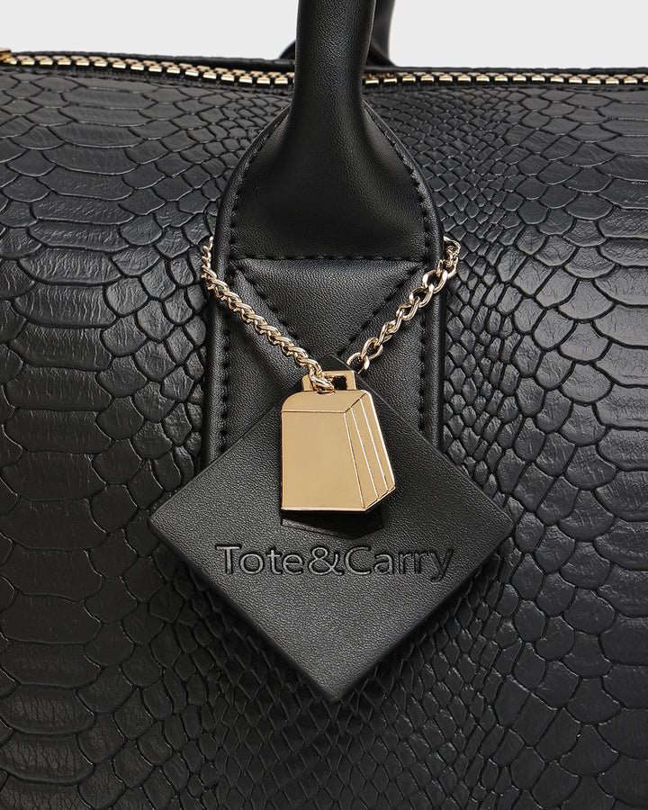 Signature Weekender Duffle Bag in Black